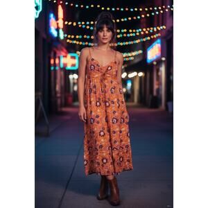 Cleobella Oliana Tropique Midi Dress XL NWT Flirty Boho Vacation Style Cruise